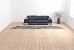 2' X 15' Grey Abstract Area Rug