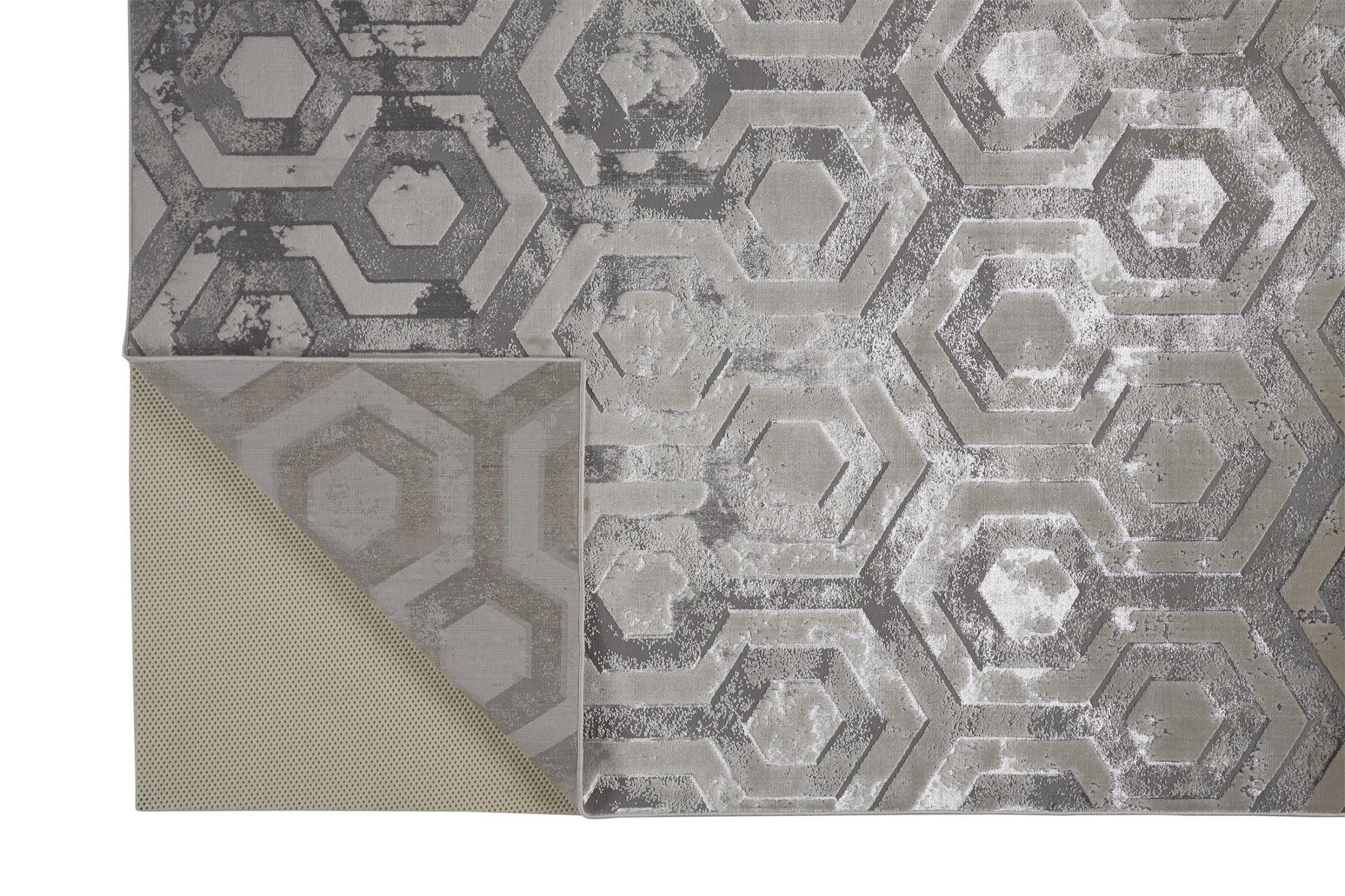 12' X 15' Gray Taupe And Silver Abstract Area Rug
