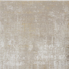 12' X 18' Taupe Ivory And Gold Abstract Power Loom Distressed Area Rug
