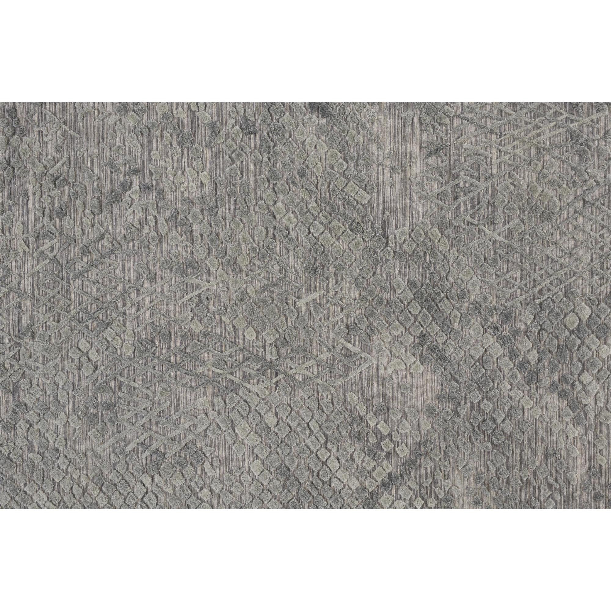 10' Gray Abstract Hand Woven Runner Rug