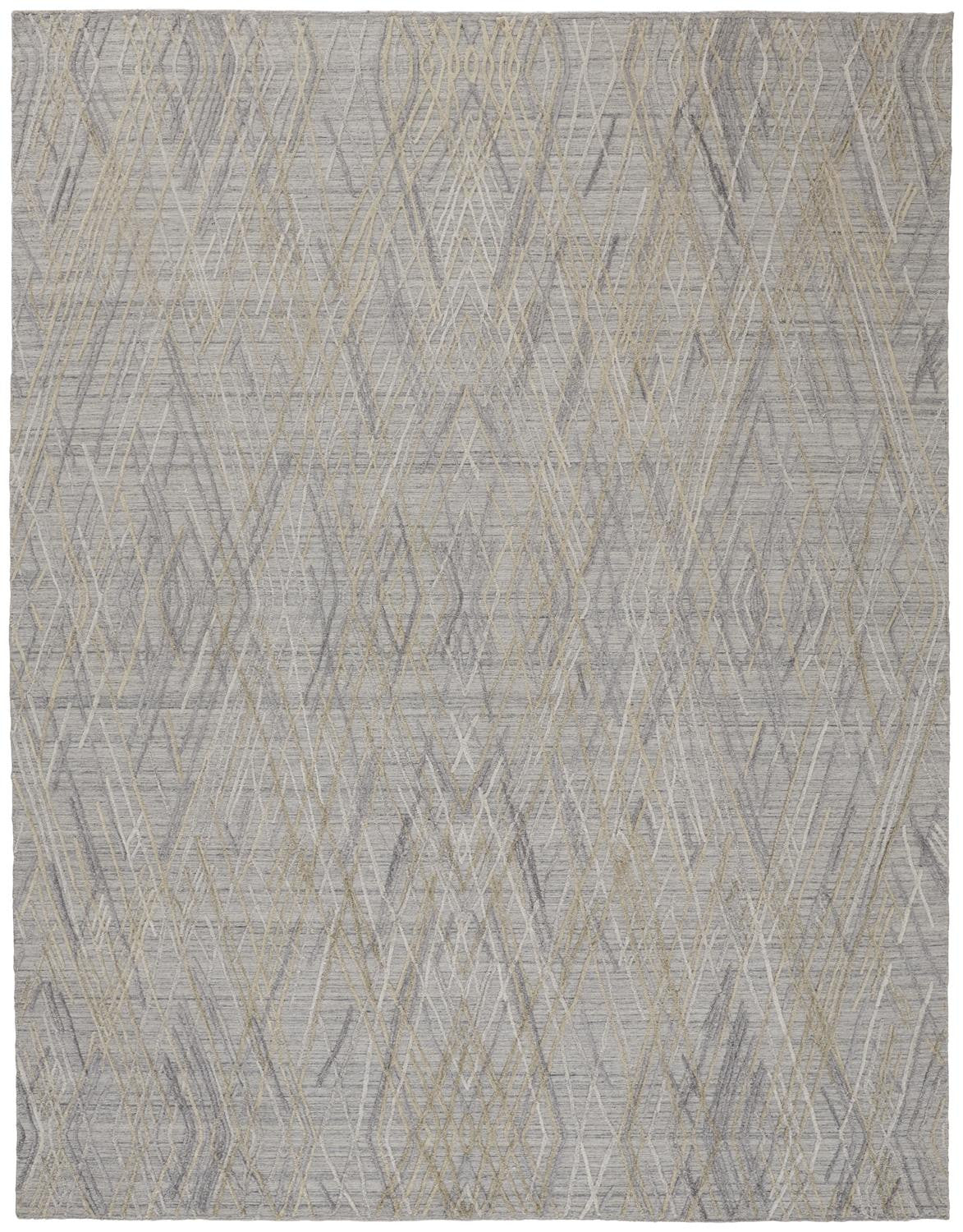 4' X 6' Gray And Ivory Abstract Hand Woven Area Rug