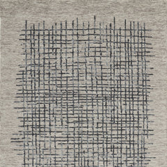 4' X 6' Gray Black And Tan Wool Plaid Tufted Handmade Stain Resistant Area Rug