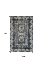 13' X 15' Abstract Power Loom Distressed Area Rug
