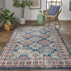 13' X 15' Abstract Power Loom Distressed Area Rug