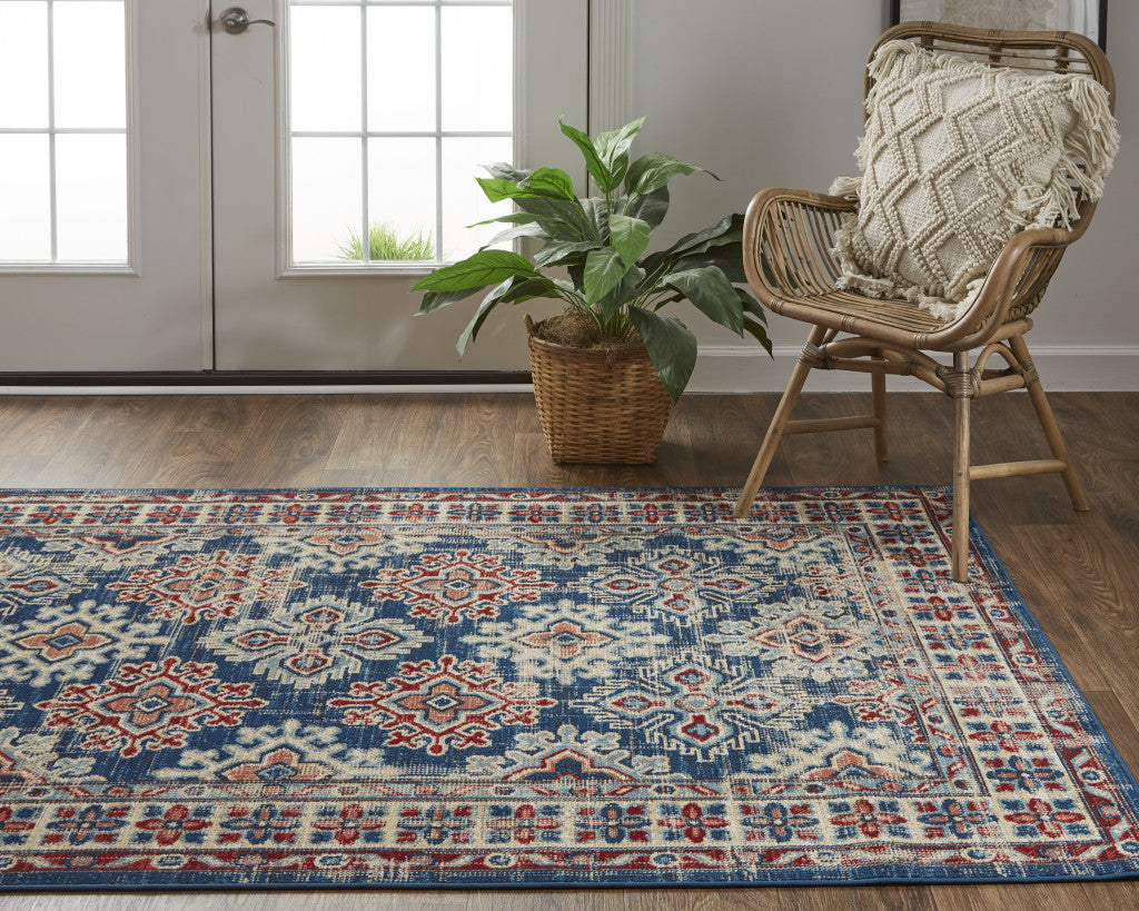 13' X 15' Abstract Power Loom Distressed Area Rug