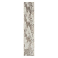 2' X 10' Gray Geometric Runner Rug