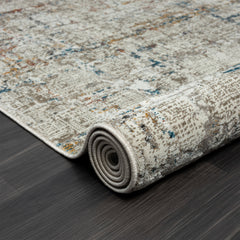 2' X 10' Gray Abstract Distressed Runner Rug