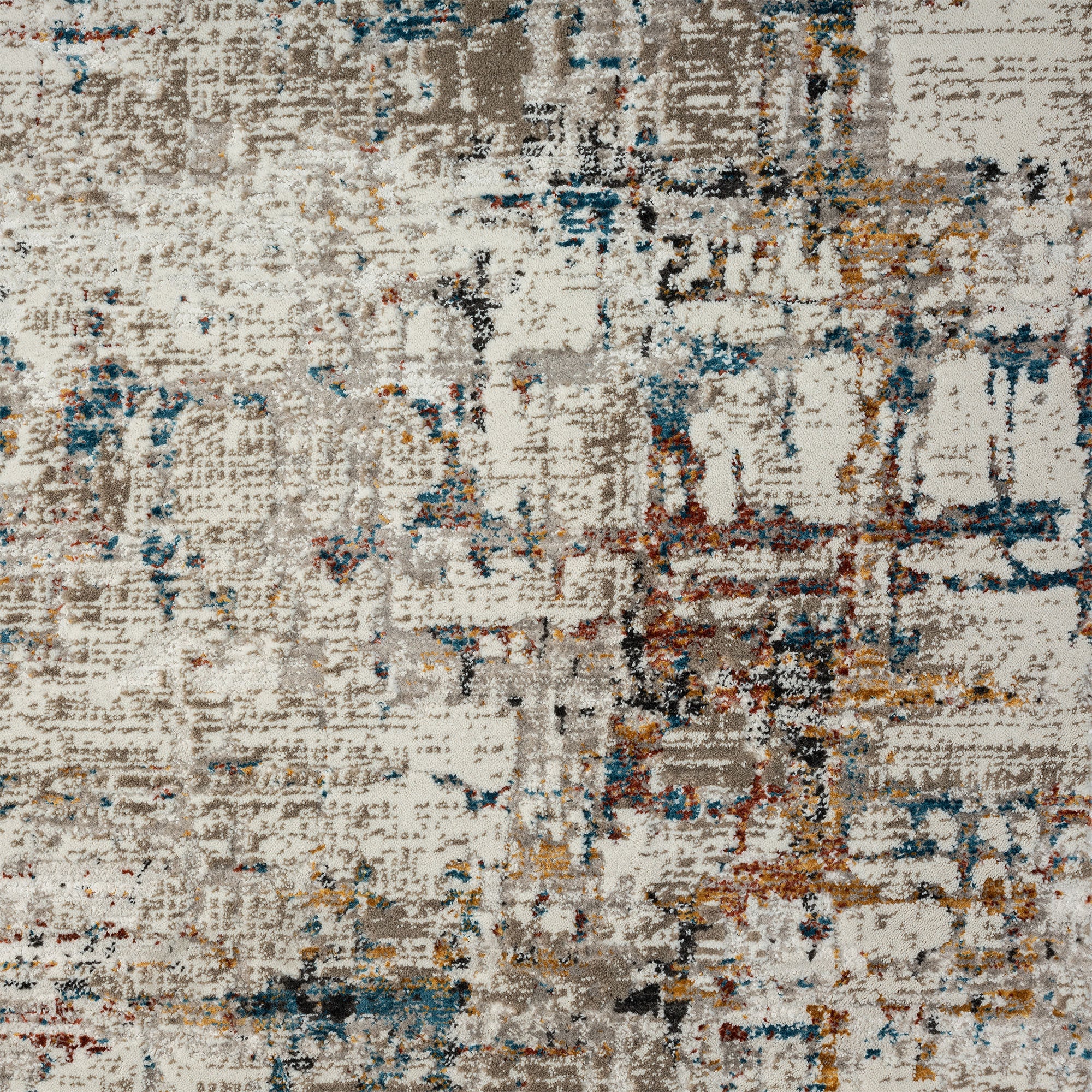 2' X 10' Gray Abstract Distressed Runner Rug