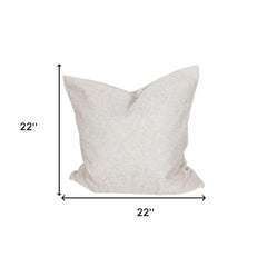 22" X 22" White Polyester Zippered Pillow