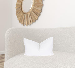 13" X 21" White Polyester Zippered Pillow