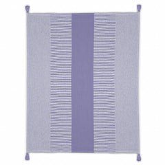 Purple Woven Cotton Striped Throw Blanket