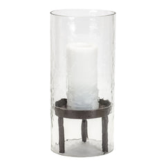 13" Black Flameless Tabletop Hurricane Candle Holder