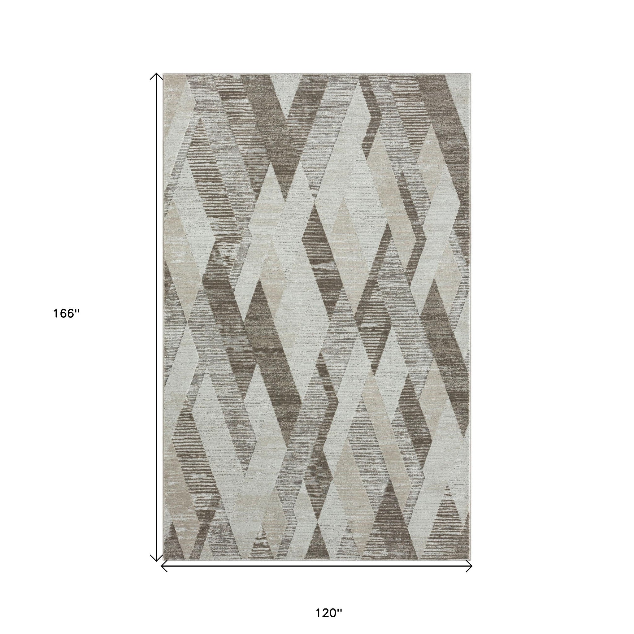 10' x 14' Gray Geometric Area Rug