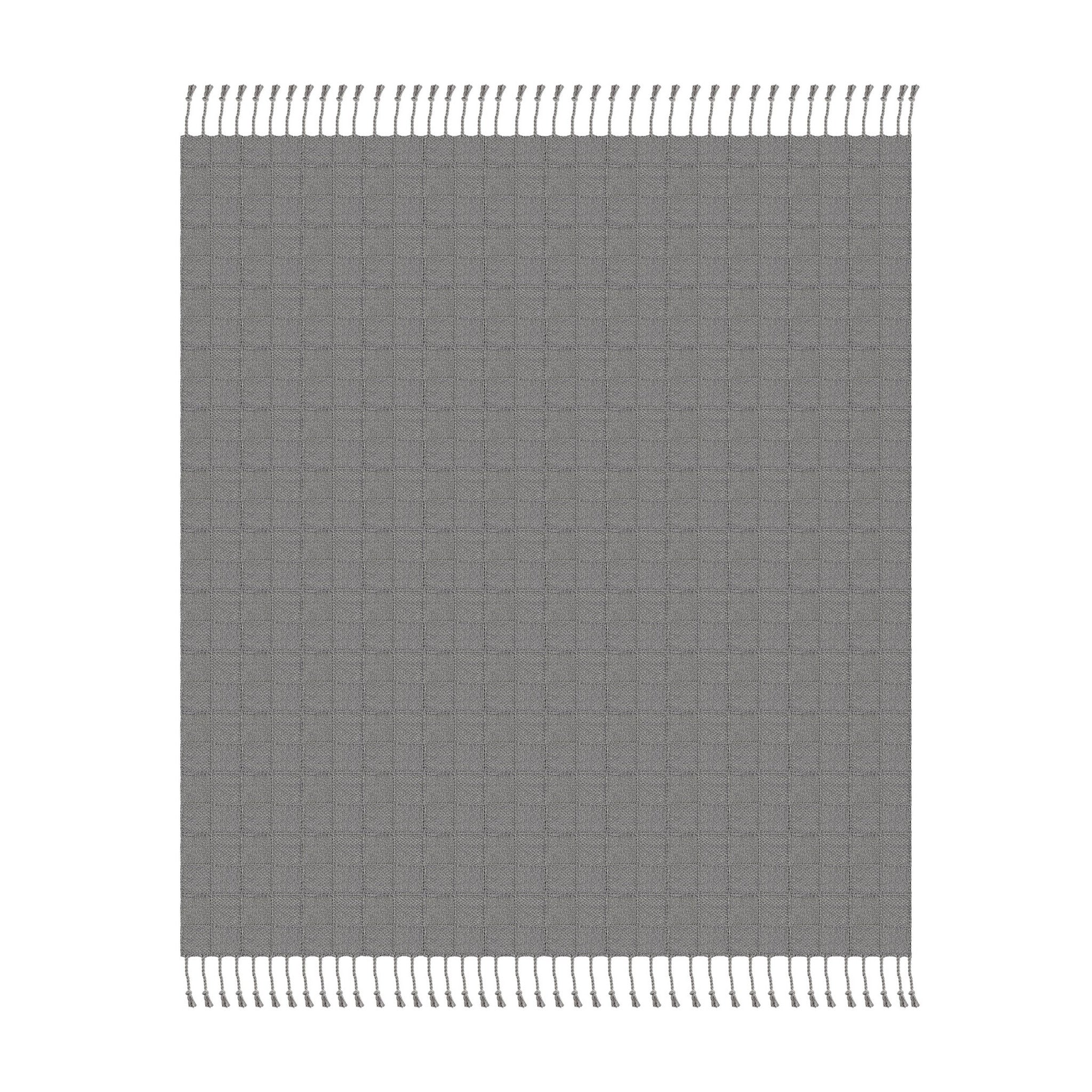 Gray Woven Cotton Solid Color Throw Blanket