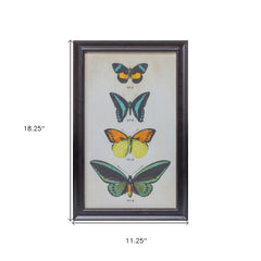 Set Of Two Green Solid Wood Butterfly Wall Decor