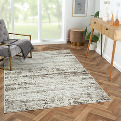 10' x 14' Beige Abstract Distressed Area Rug