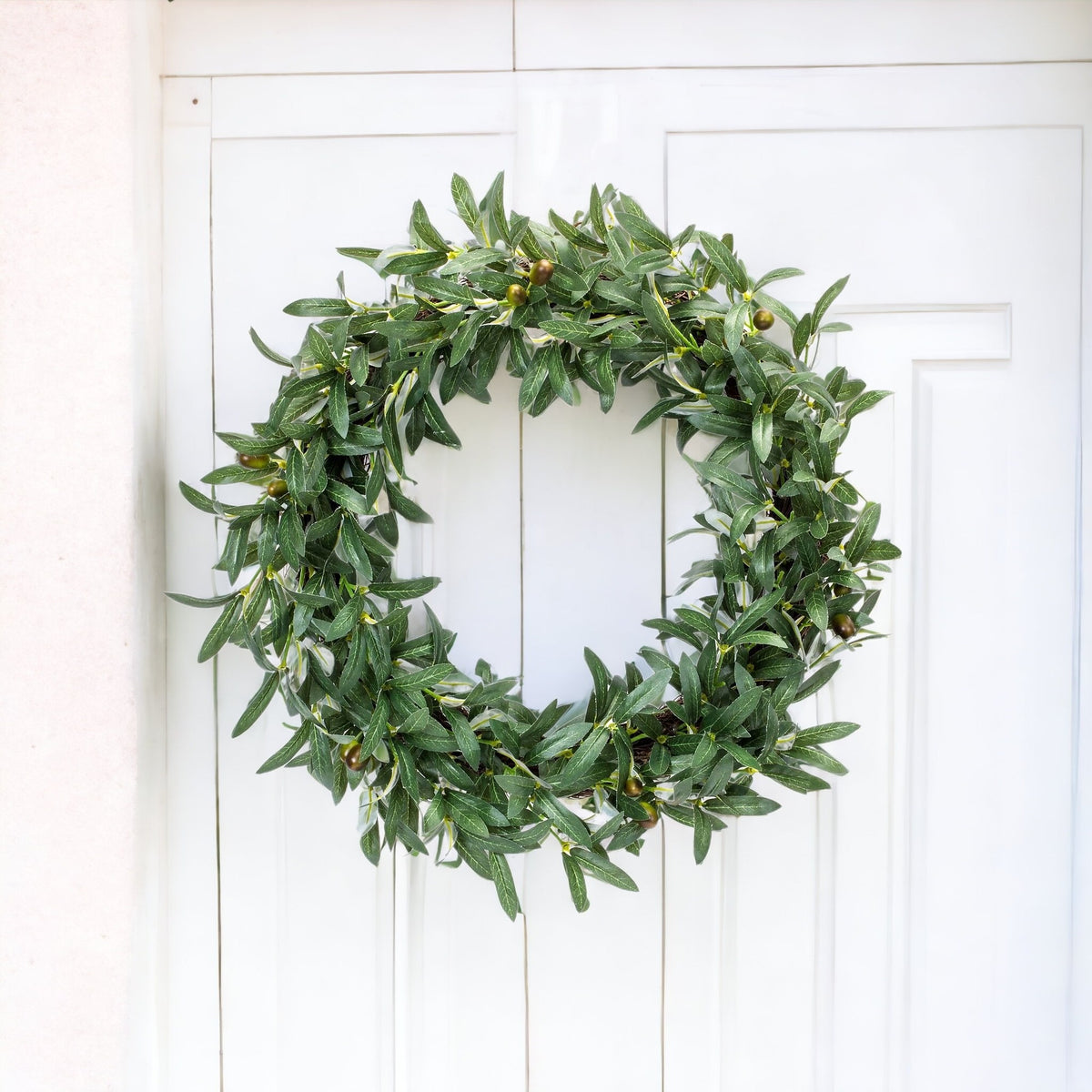 23" Green and Brown Olive Artificial Wreath