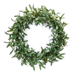 23" Green and Brown Olive Artificial Wreath