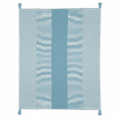 Blue Woven Cotton Striped Throw Blanket