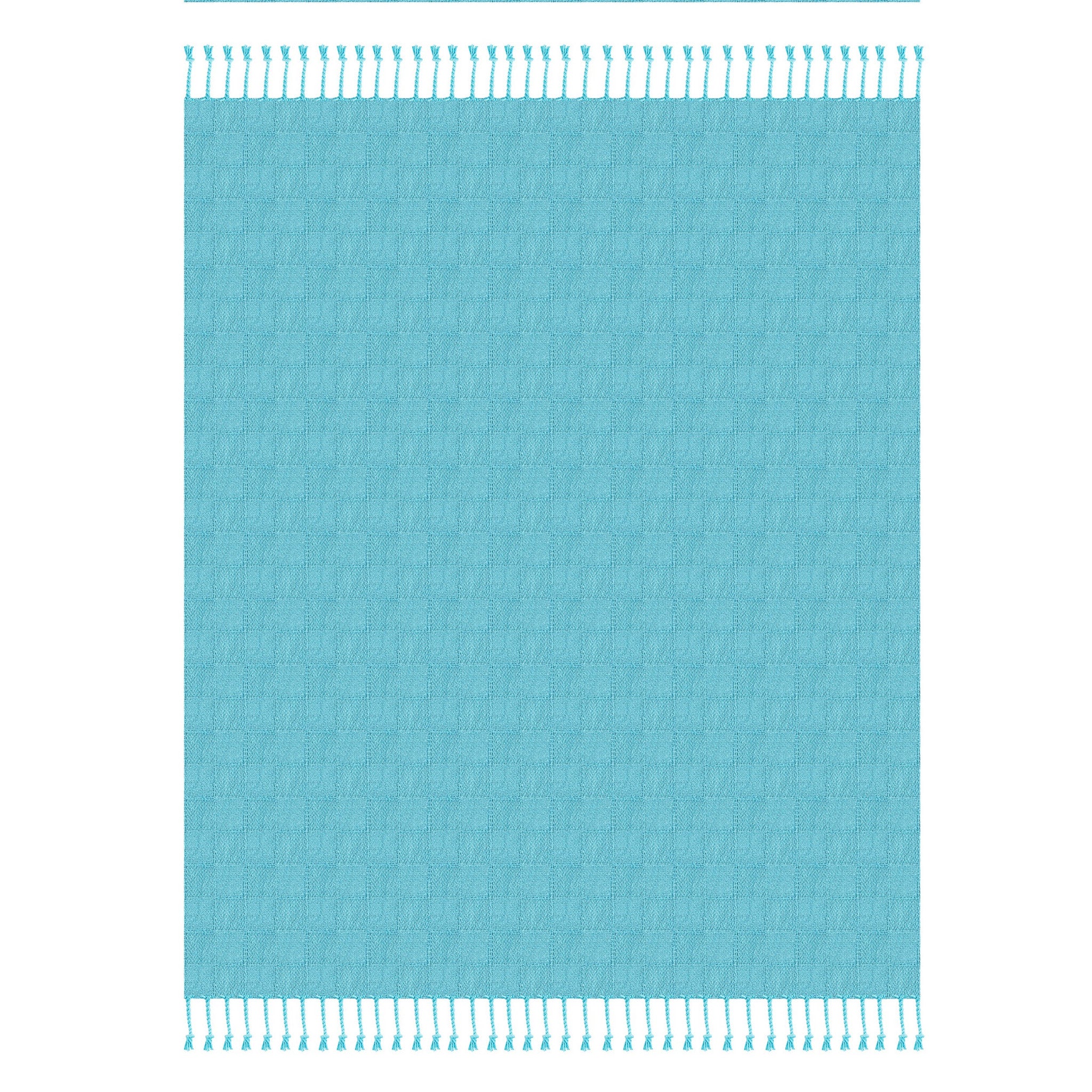 Blue Woven Cotton Solid Color Throw Blanket