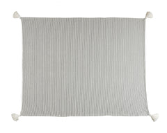 Black and White Woven Cotton Striped Throw Blanket