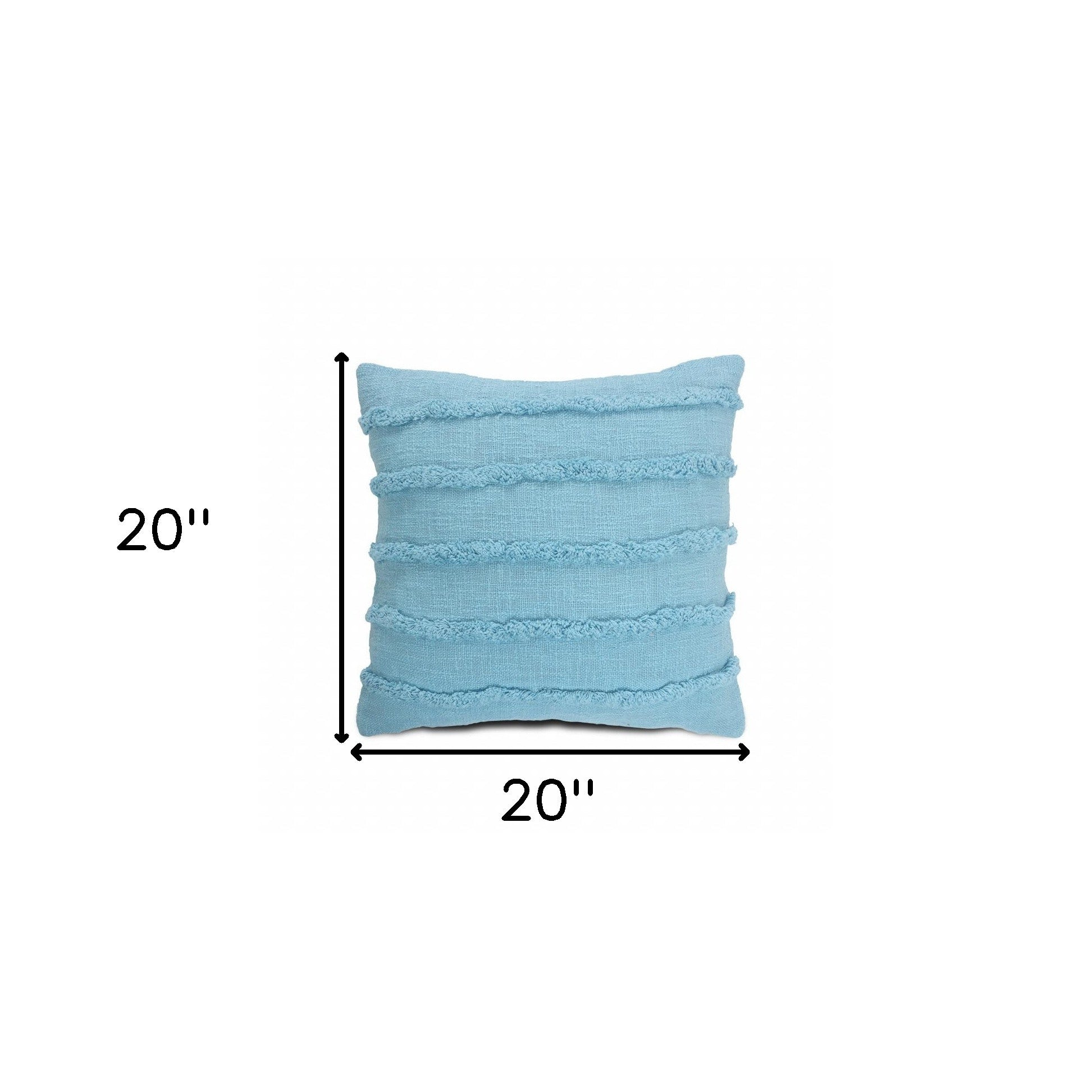 20" X 20" Teal 100% Cotton Zippered Pillow