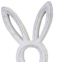 Set Of Two 11" White Polyresin Rabbit Figurine