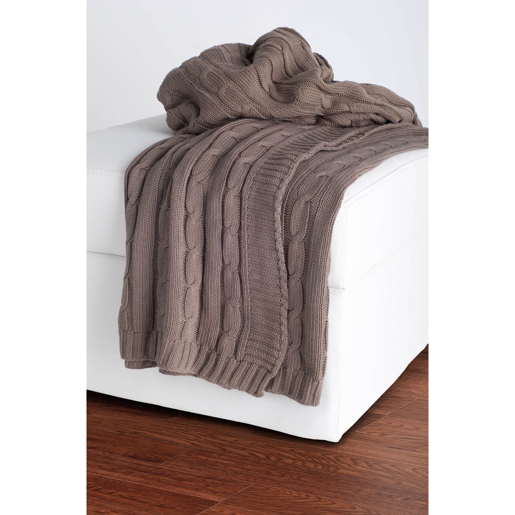 Brown Knitted 100% Cotton Throw Blanket