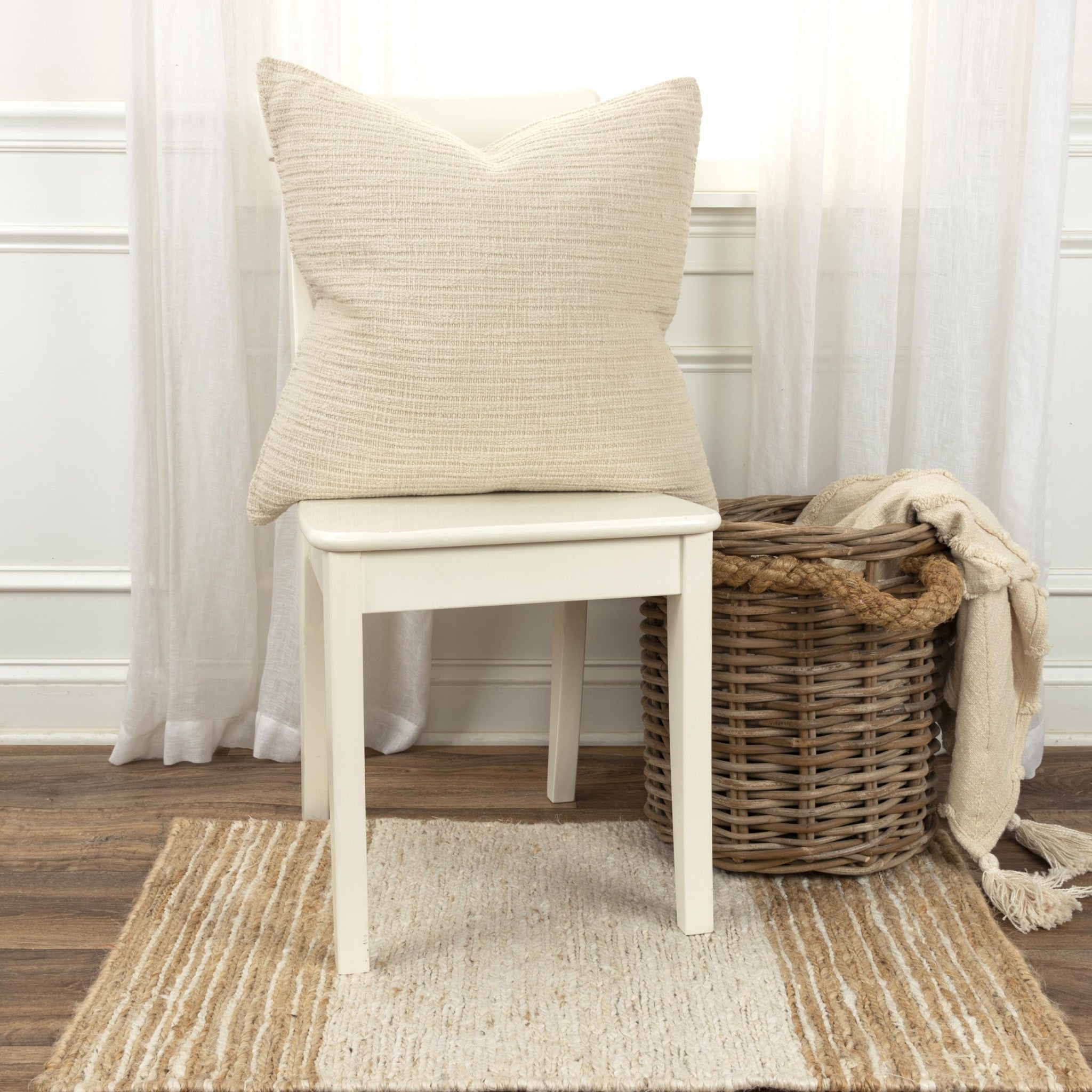 22" Natural Cotton Pillow