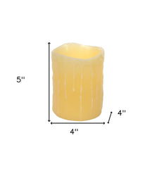 Set of Three Yellow Flameless Pillar Candle