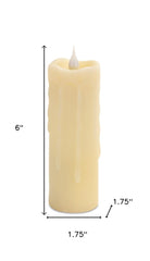 Set of Two Beige Flameless Pillar Candles