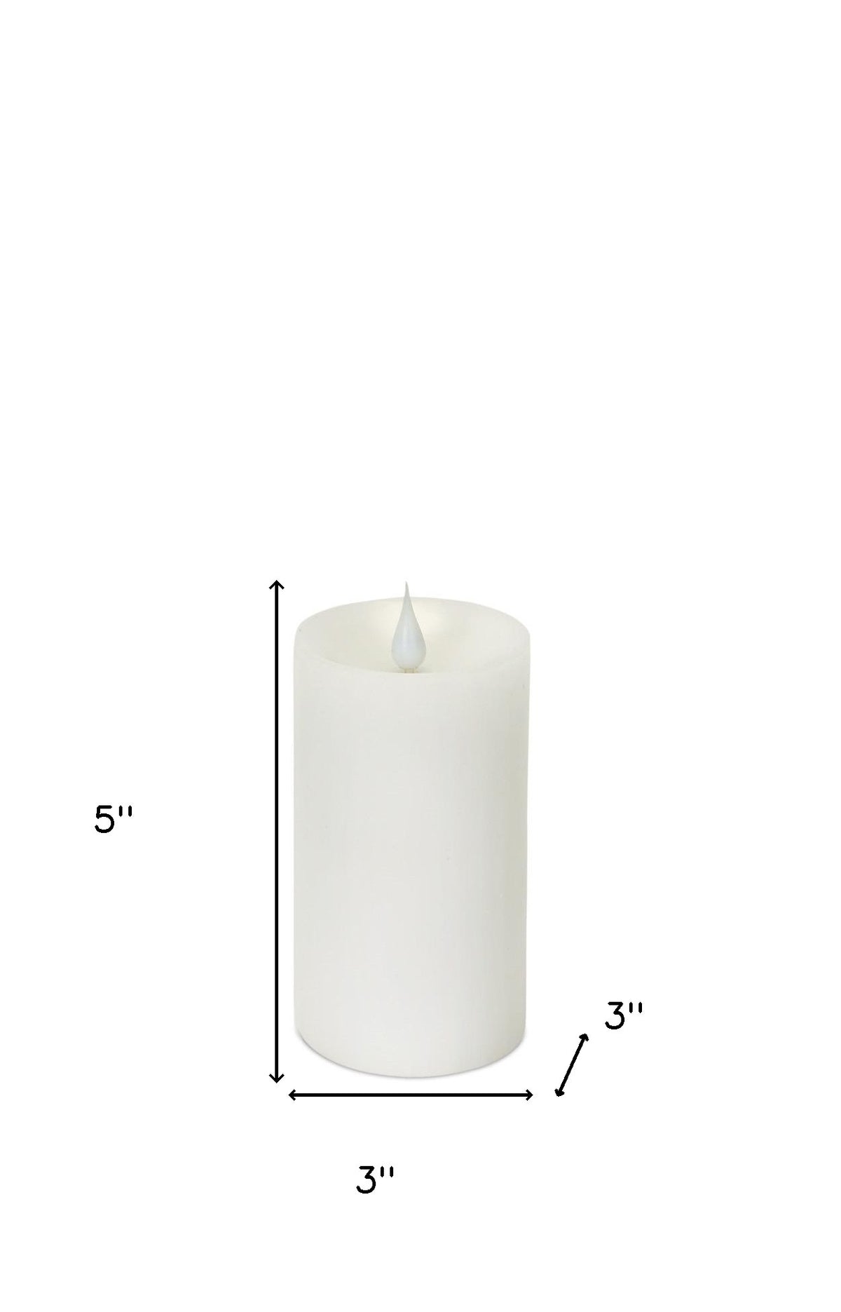 Set of Two White Flameless Pillar Candle