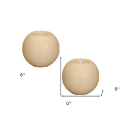 Set of Two Beige Flameless Designer Candle