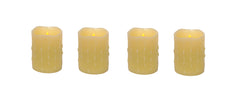 Set of Four Yellow Flameless Pillar Candle