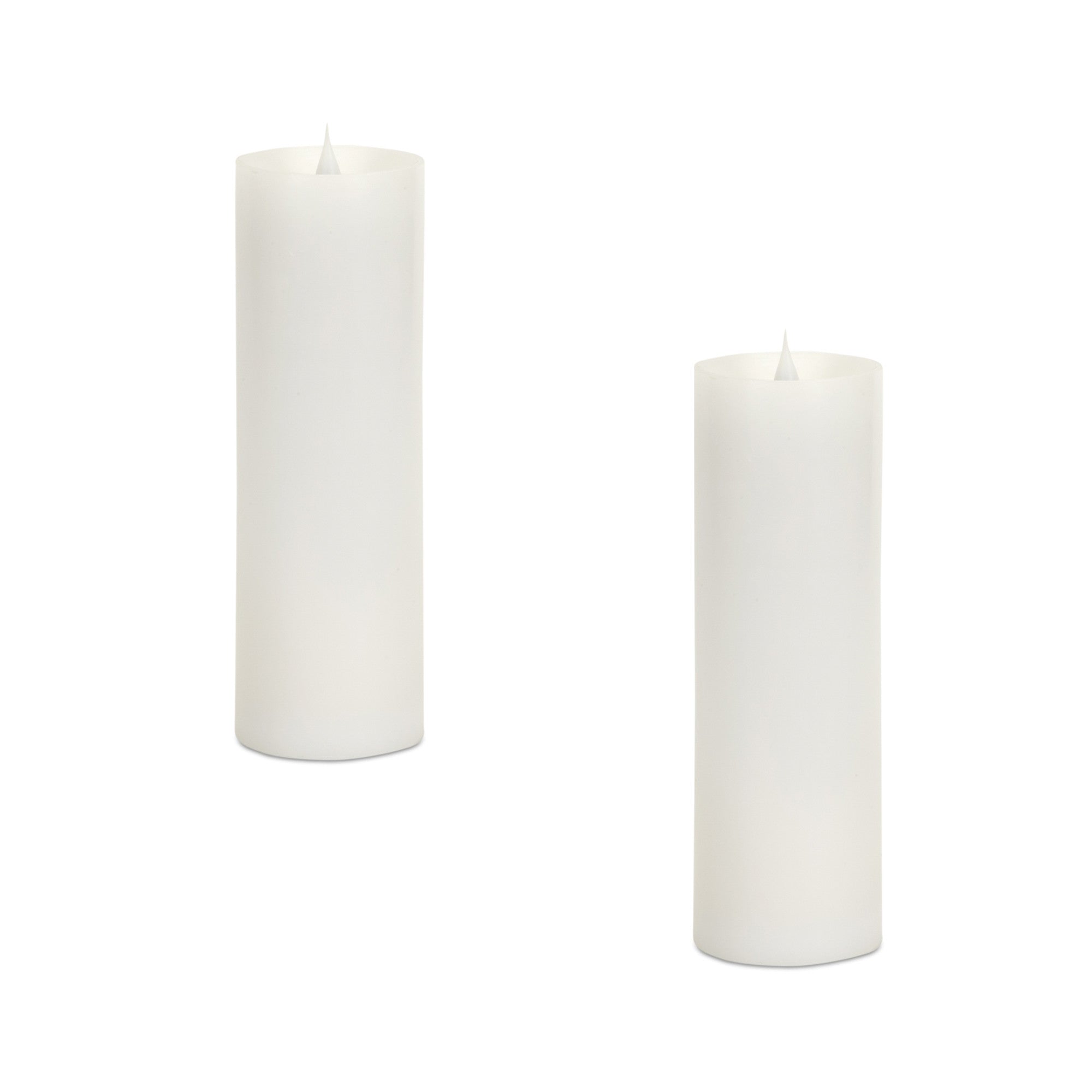 Set of Two White Flameless Pillar Candles