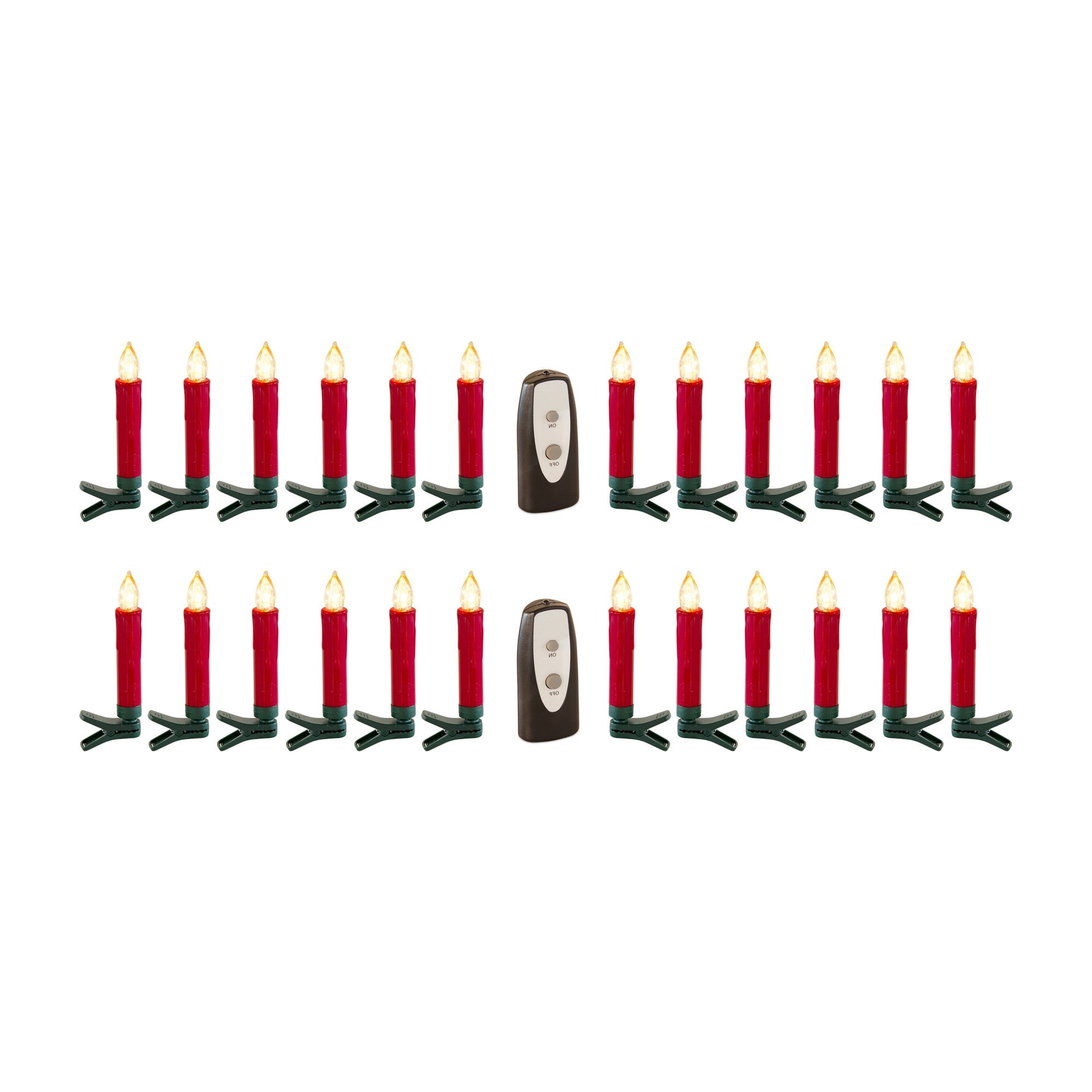 Set of Twentyfour Red LED Flameless Christmas Tree Clip On Candles