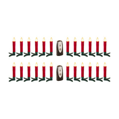 Set of Twentyfour Red LED Flameless Christmas Tree Clip On Candles