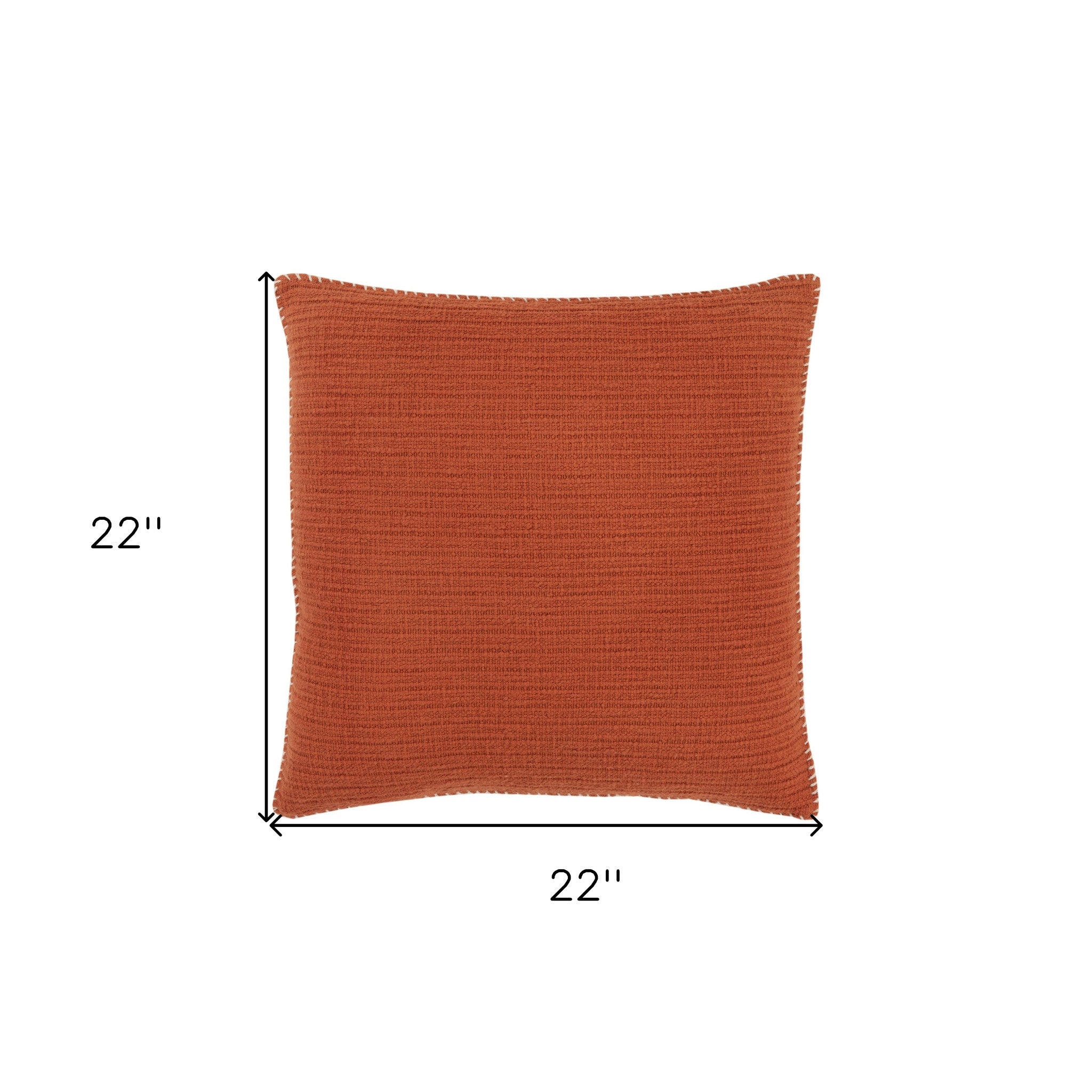 22" Orange Cotton Pillow