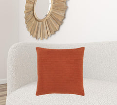 22" Orange Cotton Pillow