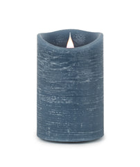 Set of Two Blue Flameless Pillar Candle