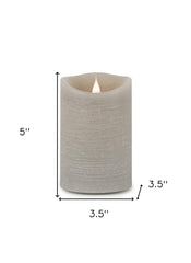 Set of Two Gray Flameless Pillar Candle