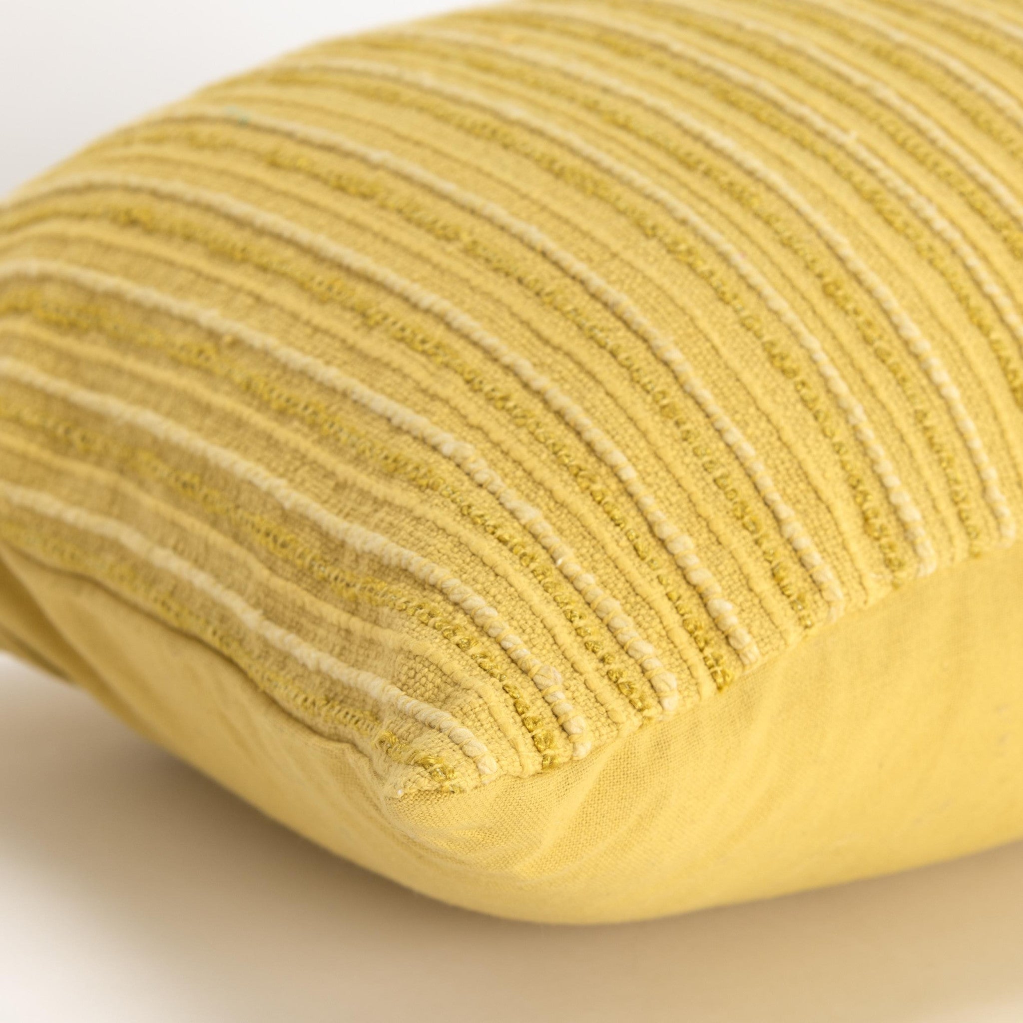 14" X 14" Yellow Cotton Blend Pillow