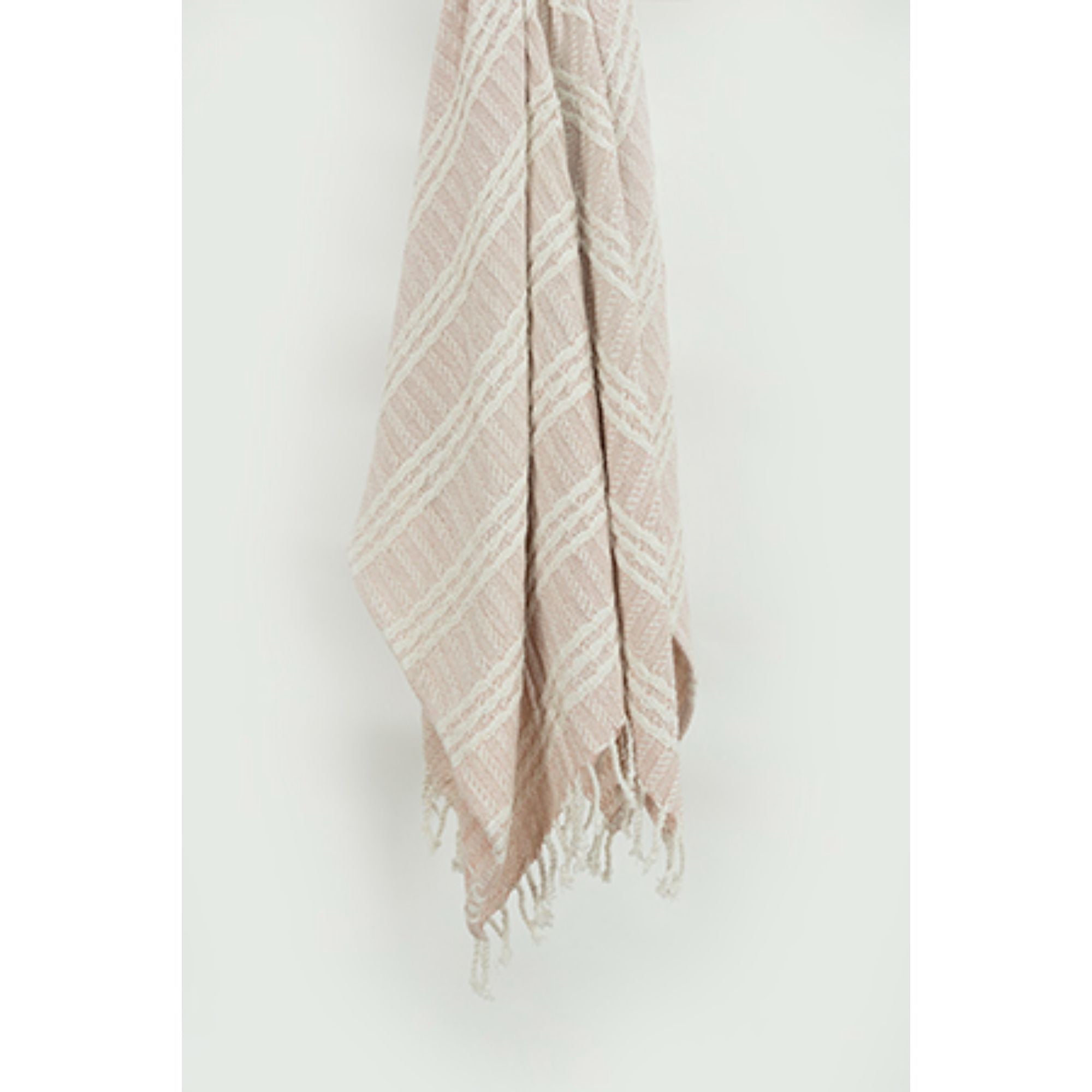 Blush Woven 100% Cotton Throw Blanket