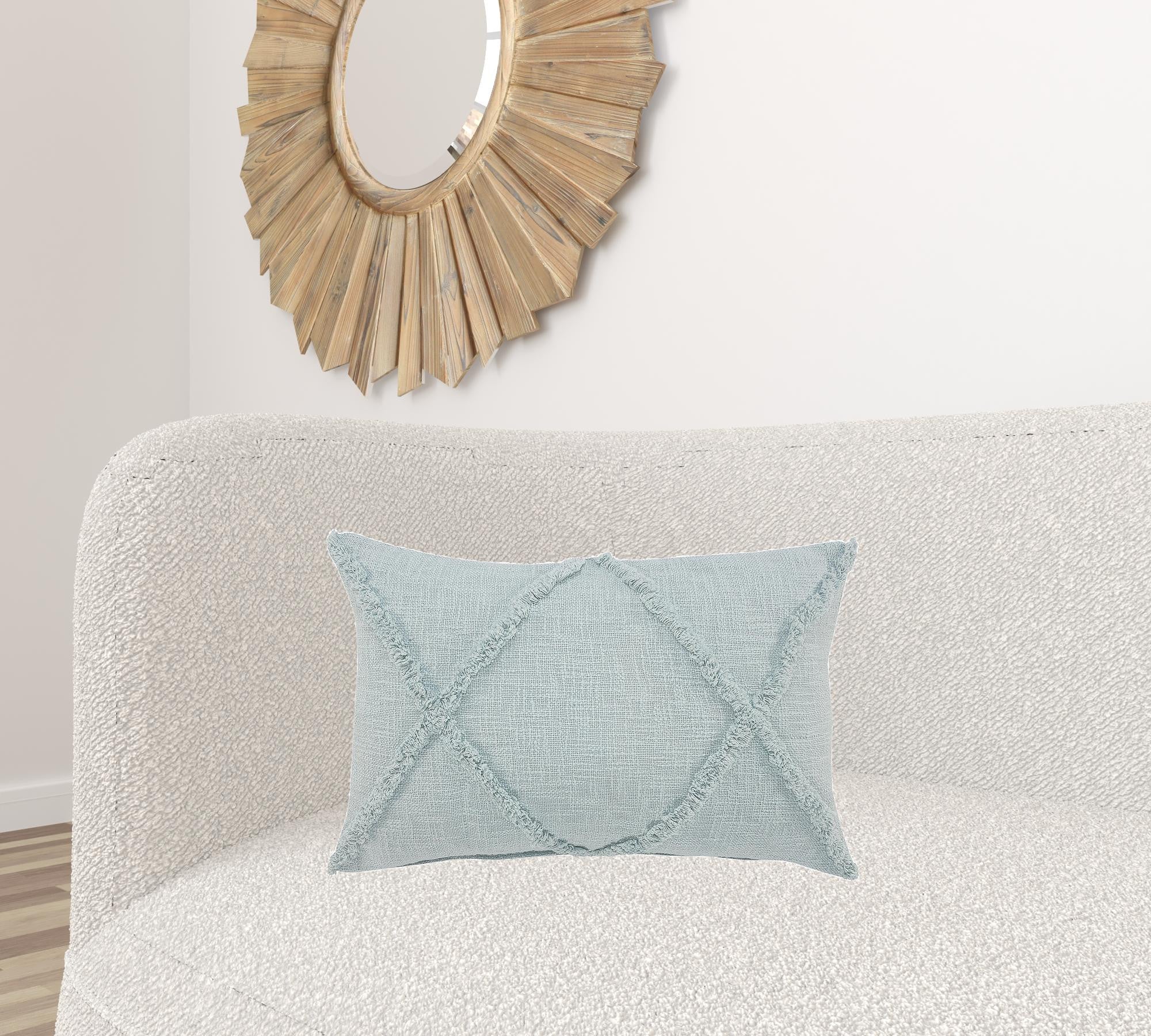 16" X 24" Palladian Blue 100% Cotton Zippered Pillow