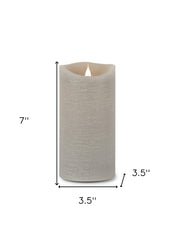 7" Gray Flameless Pillar Candle