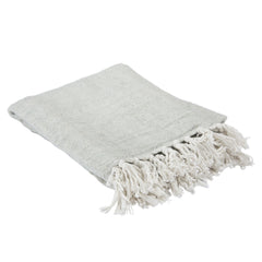 Light Gray Woven 100% Cotton Throw Blanket