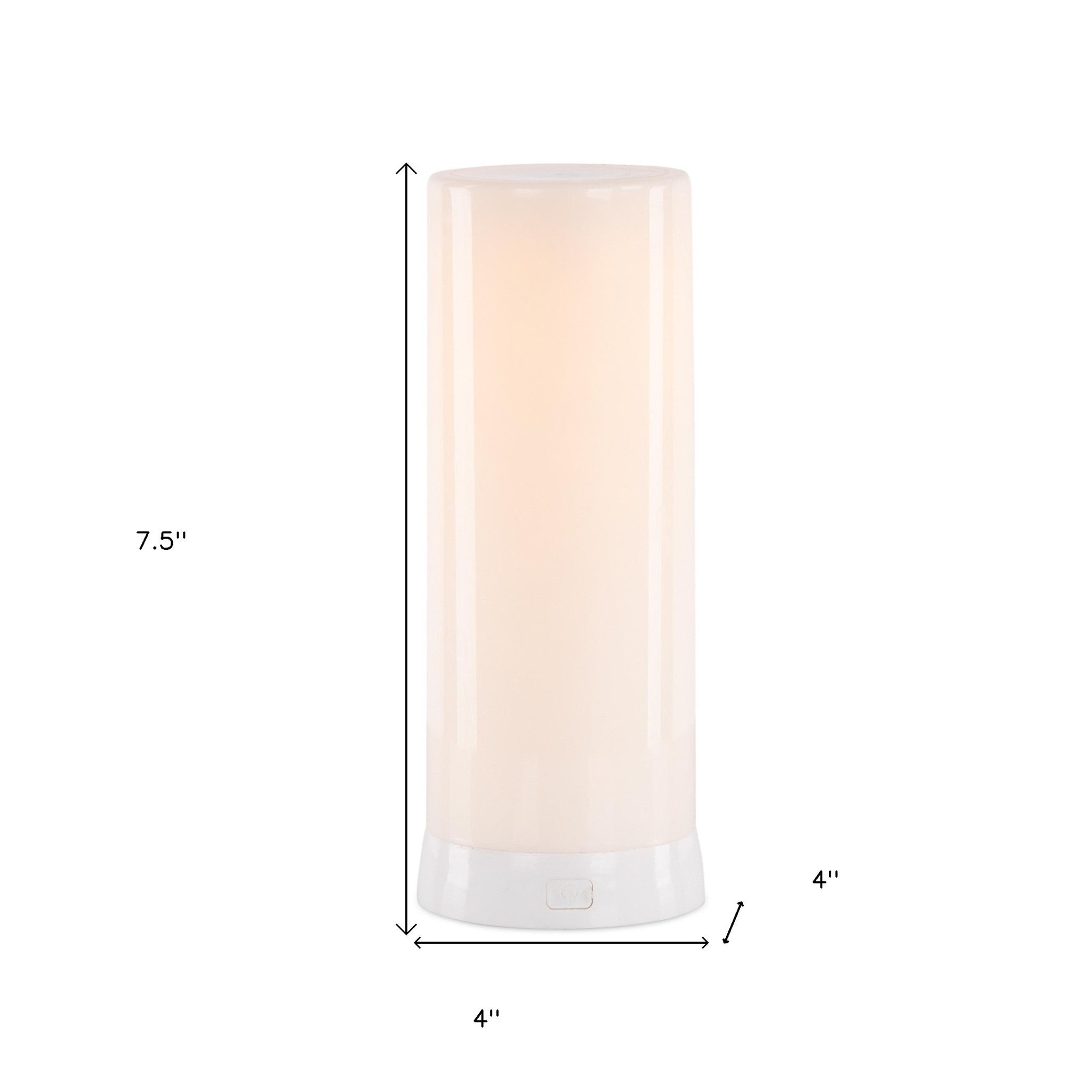 8" White Flameless Designer Candle