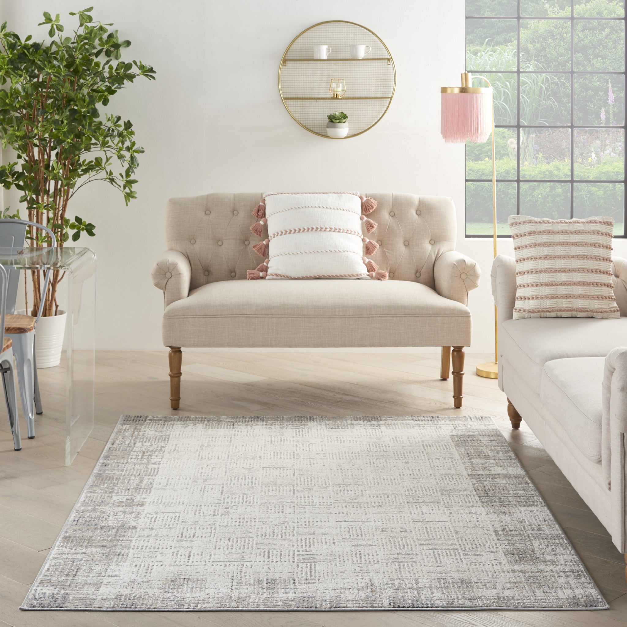 6' x 9' Gray Abstract Power Loom Area Rug