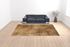 10' x 14' Brown Floral Power Loom Area Rug