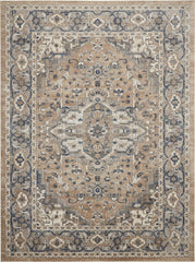 10' x 14' Ivory Floral Power Loom Area Rug